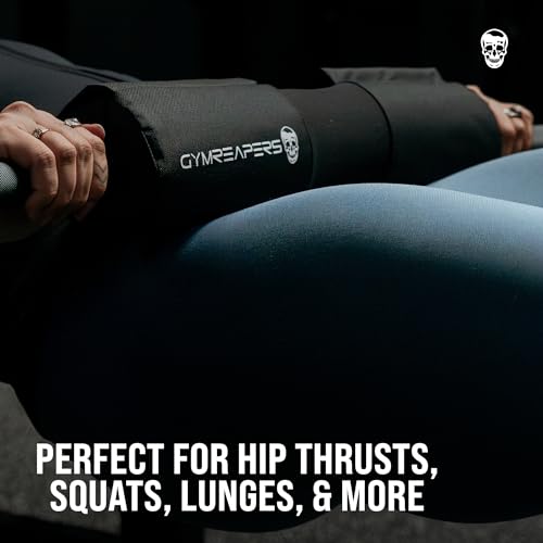 Gymreapers Barbell Squat Pad - Protective Bridge Pad For Hip Thrust, Squats, Lunges - Hip Support, Neck Protection For Bar - color: Black Covered