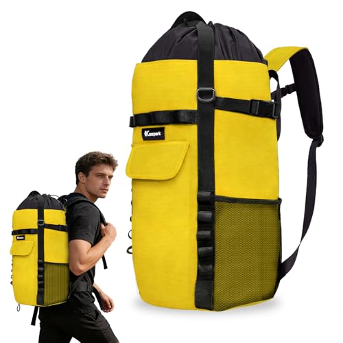 Rock Climbing Rope Storage Bag - Large Capacity Tree Rope Storage Backpack, Waterproof Oxford Outdoor Climbing Rope Bag With Adjustable Shoulder Straps - Yellow - color: Yellow