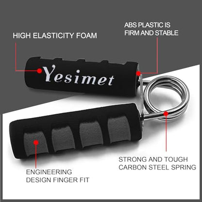2 Pack Hand Grip Strengthener Set, Forearm Exerciser, Finger Gripper, Grip Strength Trainer, Hand Grip- Soft Foam Hand Exercise for Quickly Increasing Wrist Forearm and Finger Strength - color: Black