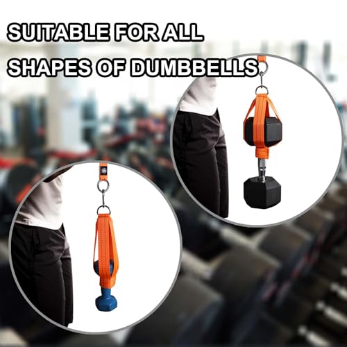 J Bryant Fitness Dumbbell Loading Strap for Dip Belt Weight Plate Loading Strap Heavy Duty Weight Belt Accessories - color: Orange Set