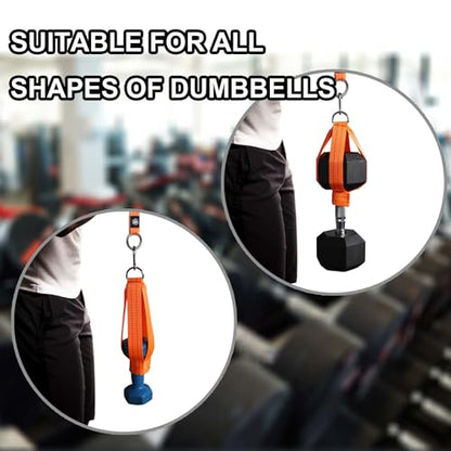 J Bryant Fitness Dumbbell Loading Strap for Dip Belt Weight Plate Loading Strap Heavy Duty Weight Belt Accessories - color: Orange Set