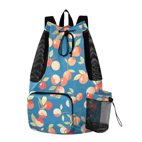 GuoChe Drawstring Backpacks Gym Swim Bag With Inside Pockets Pull String Bag Waterproof Cute Fruits Blue - color: Cute Fruits Blue
