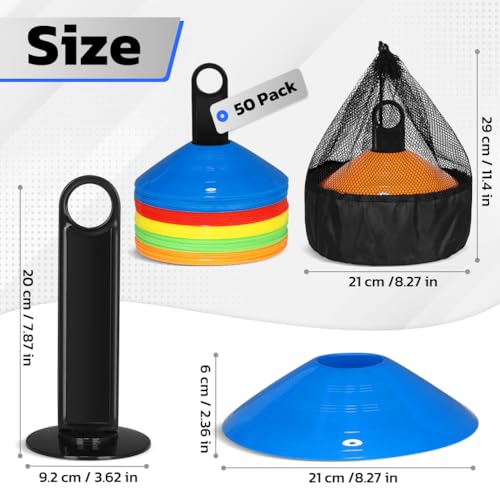 GHB Agility Ladder 1PCS Agility Cones 50PCS Hex Agility Rings 1 Pack