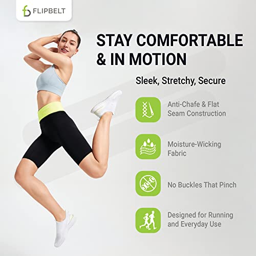 FlipBelt Classic Running Belt, Phone Holder for Running, Money Belt Pouch - color: Neon Punch, size: Small