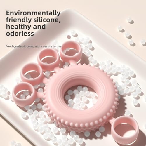 2-in-1 Silicone Hand & Finger Strengthener - Grip Exerciser for Wrist Pain Relief, Carpal Tunnel, Trigger/Mallet Finger - Desk Exercise Equipment for Office & Home Use