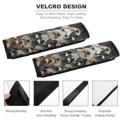 2 Pack Universal Fit Car Seat Belt Pad for Adult Use, All Vehicles, Schnauzer Dog Seat Belt Covers Cushion, Anti-Slip Pad - color: Pattern 476