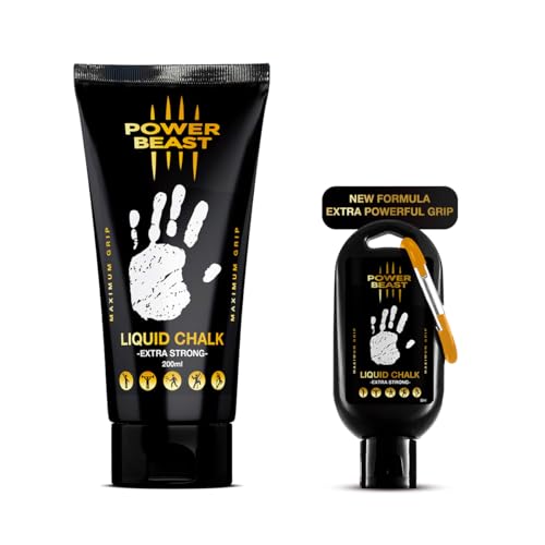 Liquid Chalk, 2 Bottles Combo of 200 + 50 ML, Liquid Sports Chalk, Free Professional Hand Grip for Gym, Weightlifting, Rock Climbing, Gymnastics, Crossfit, Powerlifting, Pole Dance.