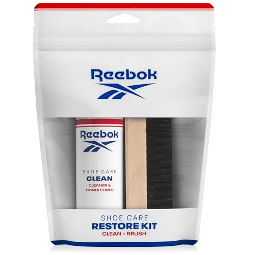 Reebok Restore Kit - Shoe Cleaner Kit, 6oz Cleaner and Conditioner with Premium Shoe Cleaning Brush - Shoes Cleaner Kit for Sneakers, Leather, Suede, Canvas & More