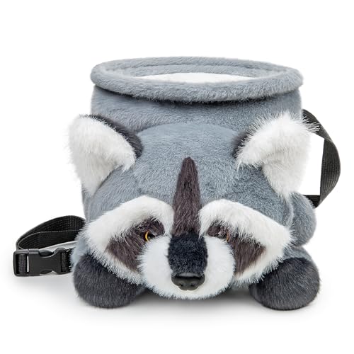 Rock Climbing Chalk BagMate, Cute Plush Animal Chalk Pouch with Drawstring Closure & Adjustable Belt, for Indoor Outdoor Bouldering Sport Climbing for Adults Kids - color: Blue