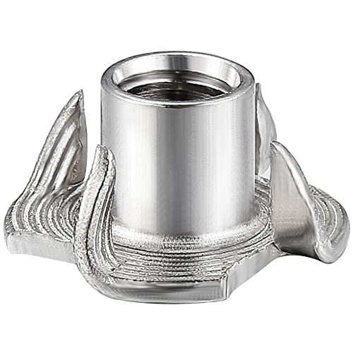 Wensilon 50pcs 3/8"-16 T-nut 304 Stainless Steel Four-jaw - for Home, Hotel Outdoor Threaded Insertion - color: 304 Stainless Steel, size: 3/8"-16