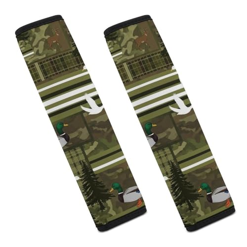 2 Piece Soft Padded Car Seat Belt Pad for Elderly Support, Stroller Pushchair High Chair, Wild Duck Mallard Ducks Shoulder Harness Cover, Shock Absorption - color: Pattern 1280