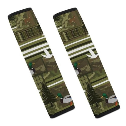 2 Piece Soft Padded Car Seat Belt Pad for Elderly Support, Stroller Pushchair High Chair, Wild Duck Mallard Ducks Shoulder Harness Cover, Shock Absorption - color: Pattern 1280