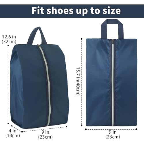 6pcs Portable Shoe Organizer, Travel Pouches with Zipper, Golf Shoe Bags, Clothes Bags, Soccer Cleats Bag Shoe Pouch for Gym, Waterproof, Odor-Resistant (Navy Blue) | Golf Shoe Bags, Clothes Bags, Soccer Cleats Bag Shoe Pouch for Gym, Waterproof, Odor-Res