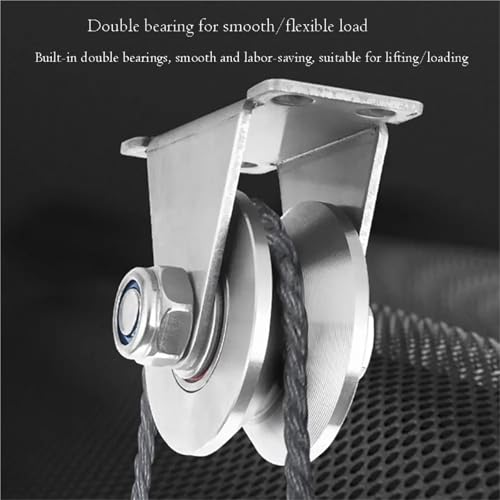 U Groove Stainless Steel Wall Pulley 2Pcs Track Wheel Bearing Pulley 304/201 Stainless Steel U/V/H Shaped Sliding Door Rollers Thickened 48 Wheel Rigid Caster(201 48H) - color: 201 48H