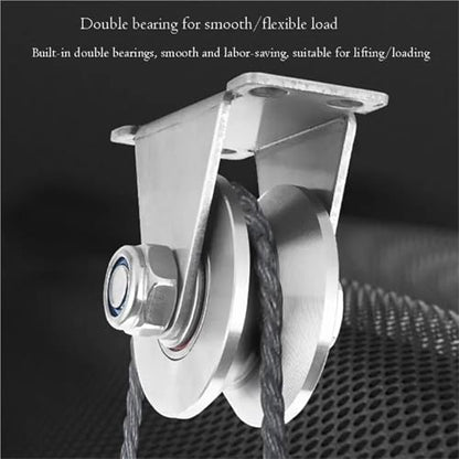 U Groove Stainless Steel Wall Pulley 2Pcs Track Wheel Bearing Pulley 304/201 Stainless Steel U/V/H Shaped Sliding Door Rollers Thickened 48 Wheel Rigid Caster(201 48V) - color: 201 48V