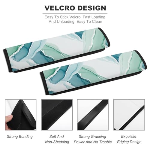 2 Pack Universal Soft and Comfortable Car Seat Straps Shoulder Pads for Kids, All Vehicles, Beach Sand Wave Blue Teal Neck Strap Covers, Neck and Shoulder Support - color: Pattern 644
