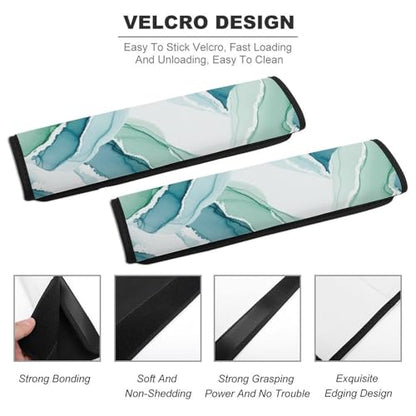 2 Pack Universal Soft and Comfortable Car Seat Straps Shoulder Pads for Kids, All Vehicles, Beach Sand Wave Blue Teal Neck Strap Covers, Neck and Shoulder Support - color: Pattern 644