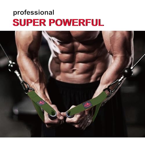 Heavy Duty Gym Workout Handles Attachment for Cable Machine,Resistance Band,Pulley System Home Exercise Equipment, Comfortable and Stronger Grip - color: Military Green XR