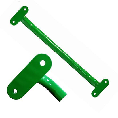 13'' Green Playground Handles Safety Grab Bar Indoor & Outdoor 2pcs | Heavy Duty Solid Metal, Smooth Glossy Powder Coated, Comfy Secure Handle Bar, Playset Playhouse Climbing Frame Jungle Gym - color: Green - A