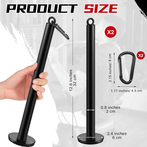 Lasnten 2 Set Weight Loading Pin Fit 1 Inch Standard Weight Plate Heavy Duty Loading Pin with Carabiner for Cable Pulley LAT Pulldown System Home Gym Strength Training Equipment(Diameter 0.8 Inch) - size: 0.8'' D X 12.6'' H