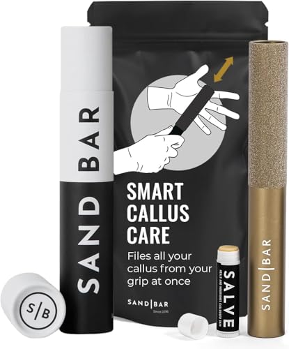 SandBar Callus Remover Tool, File for Hands, Durable Aluminum Tool Callus Shaver, Palm and Heel Dead Skin Removal, Includes Nourishing Salve, Ideal for Athletes, Climbers, and Gym Enthusiasts - Gold - style: Gold