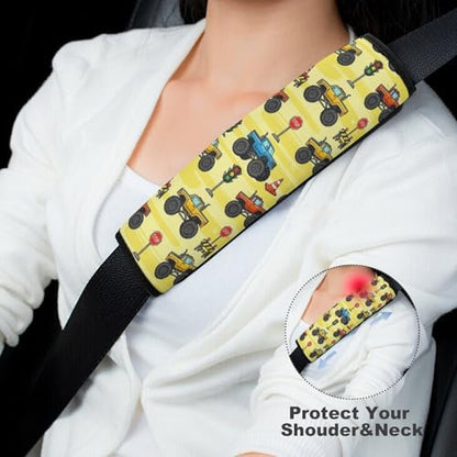 2 Pack Monster Truck Seat Belt Cover Universal Fit Shoulder Protector for Adults and Children, Most Cars, Comfortable Driving - color: Pattern 420