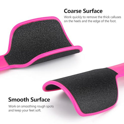 2 Pcs Curved Foot File Callus Remover for Feet, U Shaped Foot Scrubber Dual Sided Heel File Scraper Dead Skin Remover - color: Rose Pink&yellowish