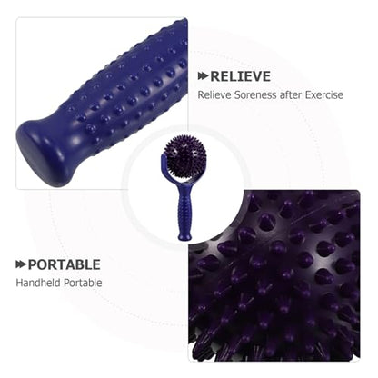 Veemoon Handheld Yoga Massage Stick with Large Spiky Balls Portable Muscle Roller for Shoulder and Leg Massage for Athletes and Muscle Relaxation