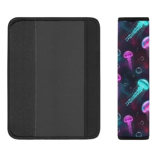 Breathable Car Seat Belt Pad for Girls and Boys, Stroller Pushchair High Chair, 2PCS Ocean Universe Starry Sky Jellyfish Shoulder Harness Cover Easy Install (No Tool) - color: Pattern 854