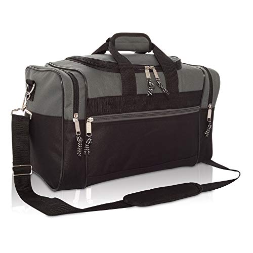 DALIX 17" Blank Duffle Bag Duffel Bag Travel Size Sports Durable Gym Bag - color: Gray