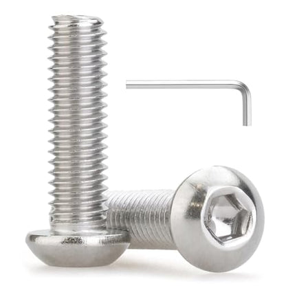 M3 x 10mm 80 Pcs Button Head Socket Cap Screws, 304 Stainless Steel (18-8), Fully Threaded, Bright Finish, Allen Hex Drive, Includes Hex Wrench, for Furniture, DIY, 3D Printing - size: M3 x 10mm-80 PCS