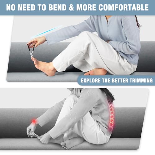 2026 Toenail Clippers for Thick Toenails, Angled Head Large Toe Nail Clippers with Wide Jaw Opening, Super Sharp & Durable Thick Toenail Clippers with Comfort Grip Long Handle for Seniors Men Women - style: Sliver Angled Nail Clippers