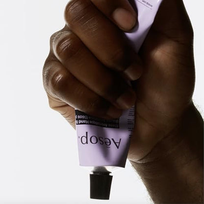 Aesop Eleos Aromatique Travel Size Hand Balm | Shea Butter and Coconut Oil to Nourish Dry, Cracked Hands | Lotion Made with Skin-Calming Essential Oils | 2.4 oz / 75 mL - style: Eleos
