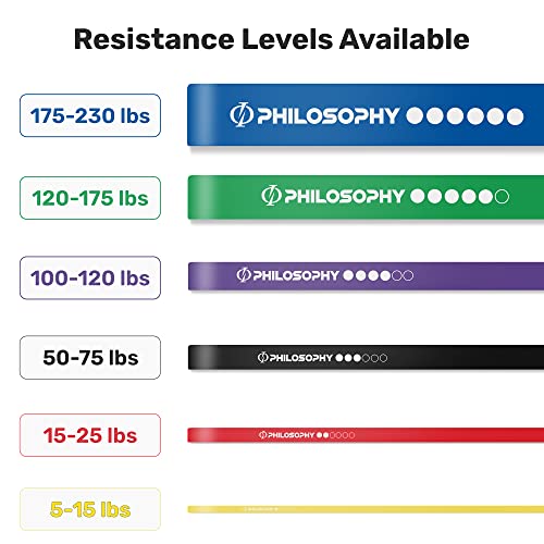 Philosophy Gym Pull Up Assist Band - Resistance Power Loop Exercise Band - style: 1-1/4" (100-120 lbs) - Purple