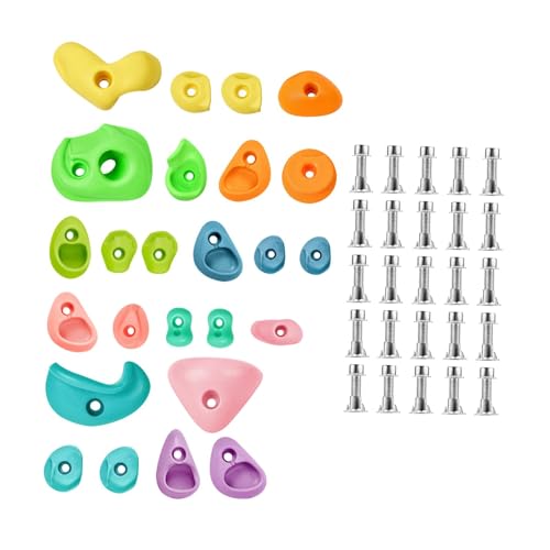25Pcs Rock Climbing Holds Multi Colored Wall Grips for Playground Play Set Build Workout Gym Indoor Outdoor
