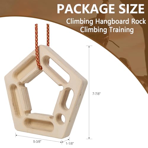 Climbing Hangboard for Rock Climbing Training – Wooden Fingerboard with Multi-Grip Design – Strengthen Fingers & Grip – Easy Mount for Home & Gym - color: Brown 3