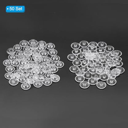 PATIKIL M5x3mm Plastic Binding Post, 50 Sets Plastic Chicago Screws Binding Screw Rivet Post Press-on Buckle for Leather Scrapbook Photo Albums, Transparent - color: Transparent, size: M5x3mm