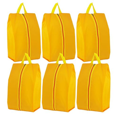 6pcs Portable Shoe Organizer, Travel Pouches with Zipper, Golf Shoe Bags, Clothes Bags, Soccer Cleats Bag Shoe Pouch for Gym, Waterproof, Odor-Resistant (Orange) | Golf Shoe Bags, Clothes Bags, Soccer Cleats Bag Shoe Pouch for Gym, Waterproof, Odor-Resist
