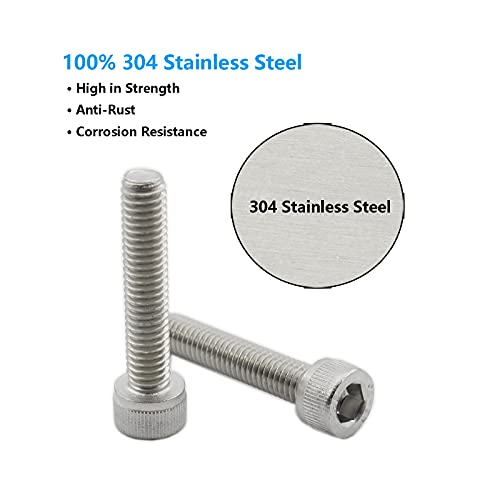 20 PCS Socket Head Cap Screws, TTZEZE 304 Stainless Steel Metric Machine Bolts Hex Socket Screw, Socket Drive Bright Finish Full Machine Threads for Shelf Chair Desk Install Repair (M6x20mm) - color: M6, size: 20mm