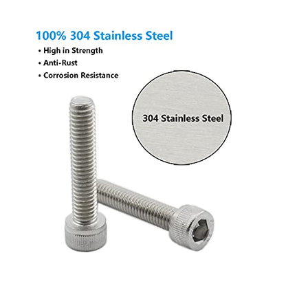 20 PCS Socket Head Cap Screws, TTZEZE 304 Stainless Steel Metric Machine Bolts Hex Socket Screw, Socket Drive Bright Finish Full Machine Threads for Shelf Chair Desk Install Repair (M6x10mm) - color: M6, size: 10mm
