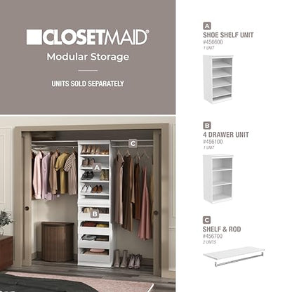 ClosetMaid Modular Storage Shelf Unit with Angled Shoe Shelves, White - color: White