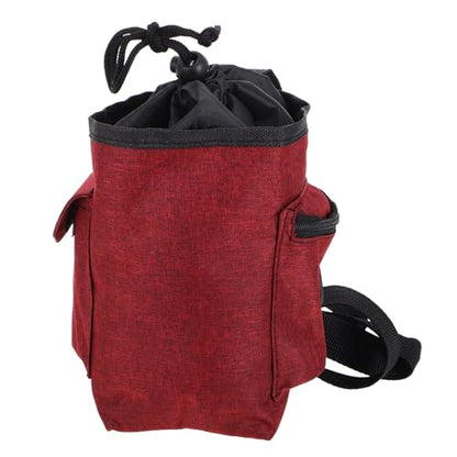 Alipis Rock Climbing Chalk Container with Adjustable Belt and Zippered Pockets, Burgundy Pouch for Bouldering and Gymnastics, Anti-Slip Chalk Storage Waist Pack for Climbing Gear