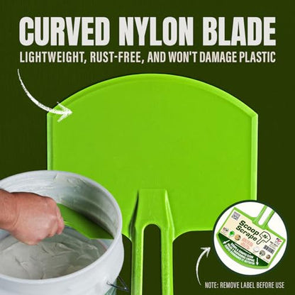 Buddy Tools Scoop-N-Scrape Bucket Scoop | Efficient Bucket Scoop for 5-Gallon Buckets - Curved Bucket Trowel - Heavy-Duty Nylon - Scrapes Clean