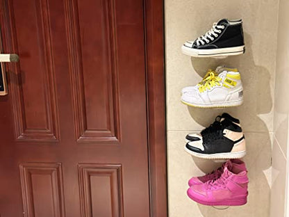 IEEK 12 Pack Floating Shoe Display Shelf,Clear Acrylic Floating Shelves for Sneaker Collection Levitating Acrylic Shoe Shelf,Wall Mounted Sneaker Shelves Storage for Bedroom,Hallways Etc. - size: 8X3X2 Inches-12 Pack