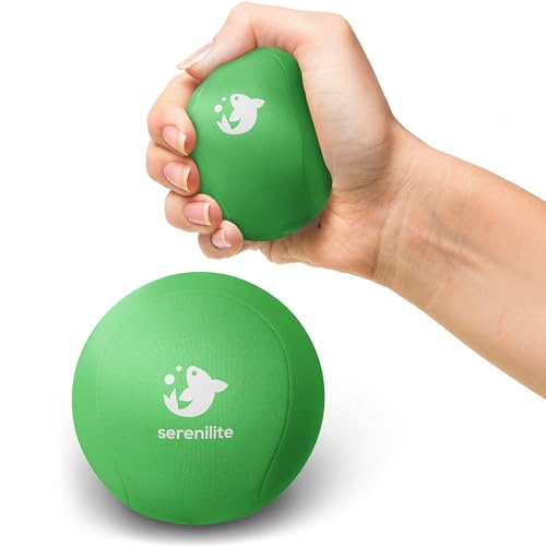 Serenilite Stress Balls for Adults, Squeeze Ball for Hand Therapy, Stress Ball, Hand Exercisers for Therapy & Grip Strengthening, Physical Therapy Balls, Hand Grip Strengthener. - color: Kiwi