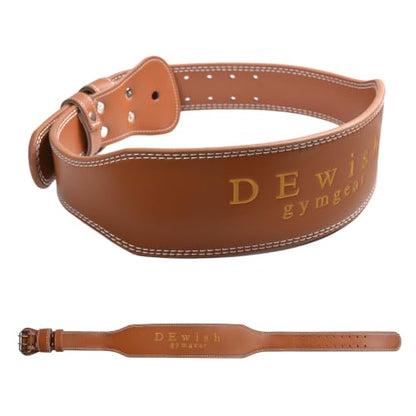 Leather Weightlifting Belt, 10 Adjustable Holes, 4”Width, Double Prong Power Belt for Gym Bodybuilding, weightlifting, powerlifting, squats and deadlifts - color: 4-Inch Brown, size: 33"-36"