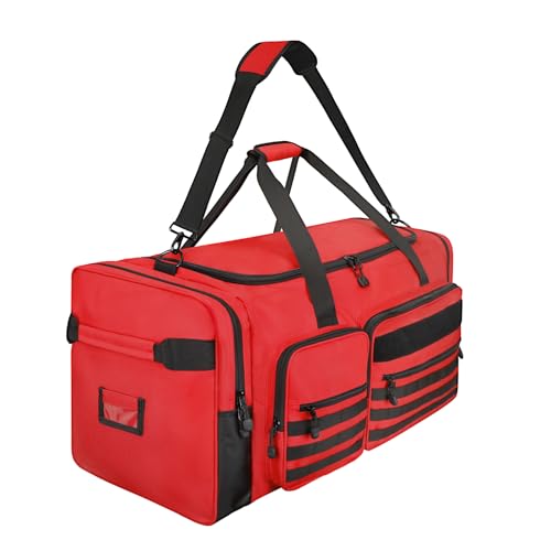 Goloni 130L Heavy Duty Large Duffle Equipment Bag,Catchers Gear Bag with Shoe Compartment,Baseball Duffle Bag - color: Red