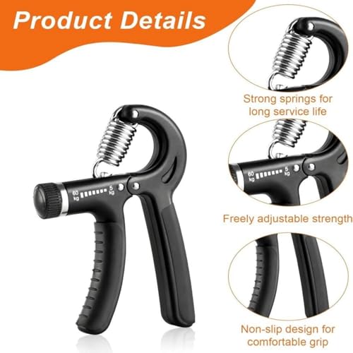 2 Pack Hand Grip Strengthener, Grip Strength Trainer, Adjustable Resistance 11-132Lbs (5-60kg)