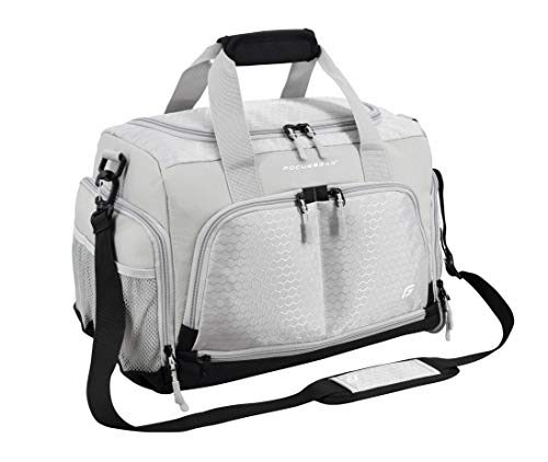 Ultimate Gym Bag 2.0: The Durable Crowdsource Designed Duffel Bag with 10 Optimal Compartments Including Water Resistant Pouch - color: Silver, size: Medium (20")