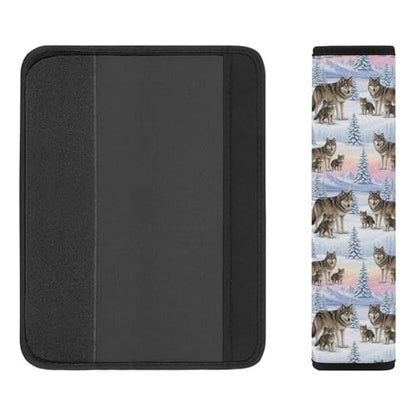 2 Pack Soft Padded Seat Belt Cover for Girls and Boys, All Vehicles, Wolf Wolves Family Harness Pads Strap, Anti-Slip Pad - color: Pattern 635
